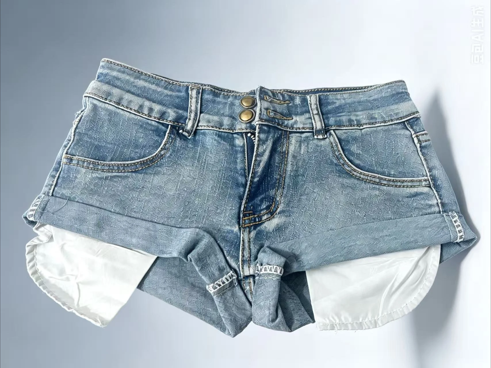 American Spice Girl Y2k Shorts Retro Denim Super Shorts Summer New Slim Low-rise Elastic Curling Tight Hot Pants