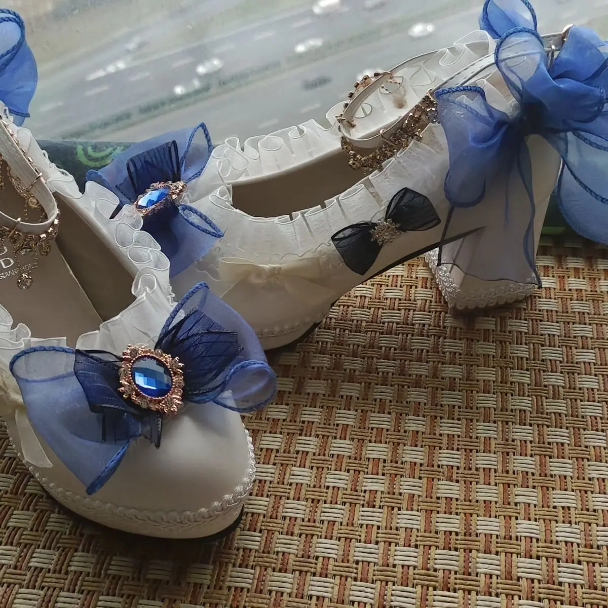 Lolita Hand-Made High Heels Wedding Shoes Flower