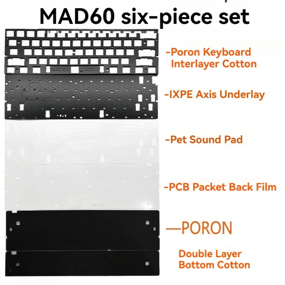 MADLIONS MAD60 HE Sound Pad 6Set Foam Voice Silencer Packet IXPE Axis Underlay Custom Gaming Mechanical Keyboard Accessories