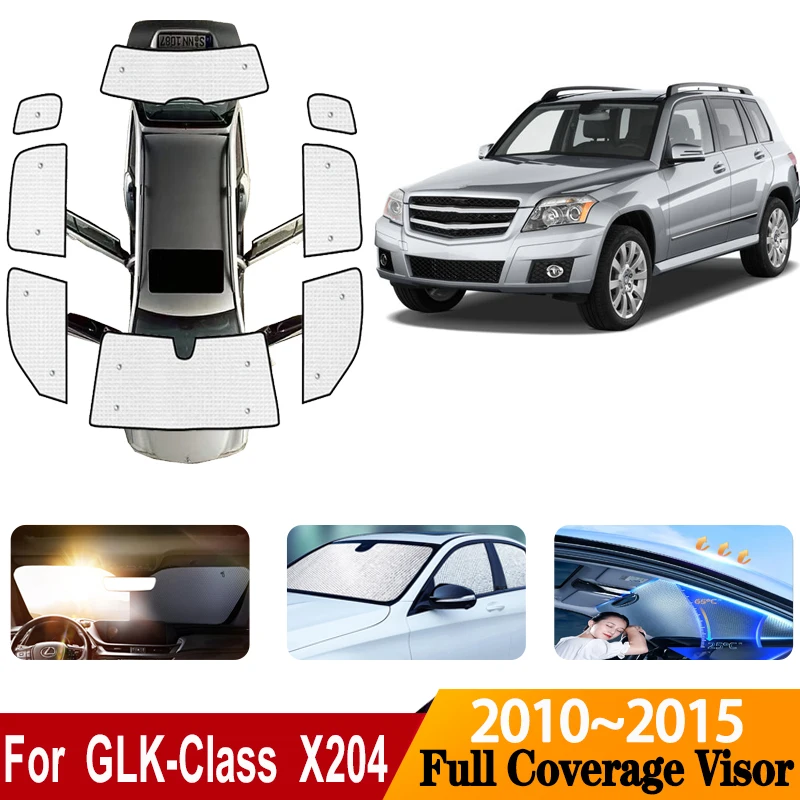 

Anti-UV Car Sun Visors Covers For Mercedes Benz GLK Class X204 2010~2015 Auto Sunscreen Window Sunshade Covers Car Accessories