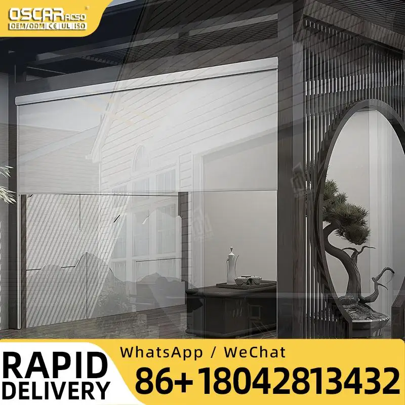 

Motorized Automatic Horizontal Outside Roller Shades Exterior Window Zip Screens for Patio Balcony Garden Rolling Blind