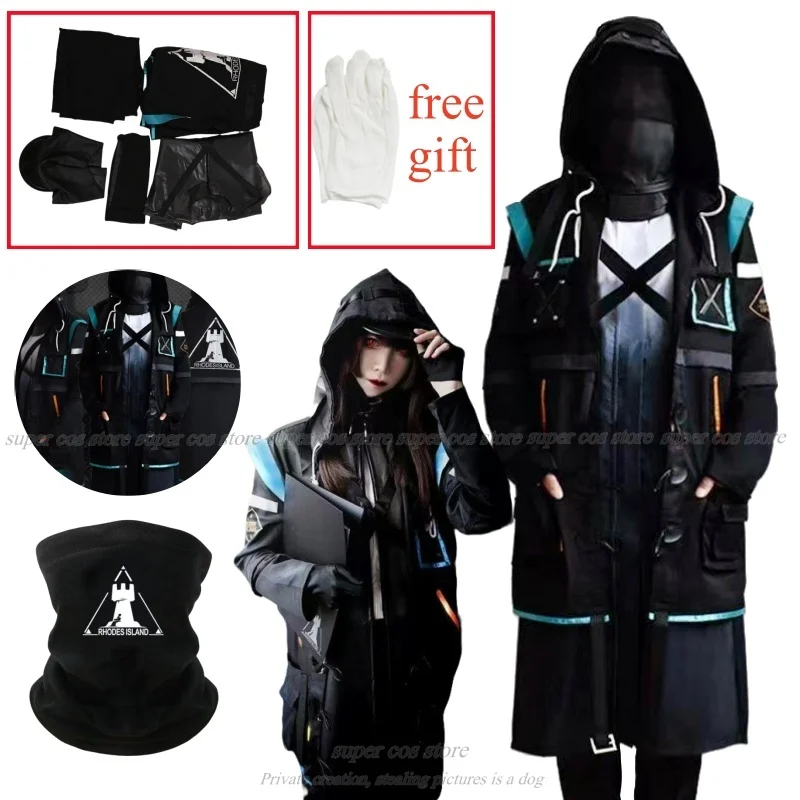 

Игра Arknights Доктор Косплей Костюм Родос Остров Доктор Одежда Куртка Брюки Маска Перчатки Хэллоуин Вечеринка Полный комплект