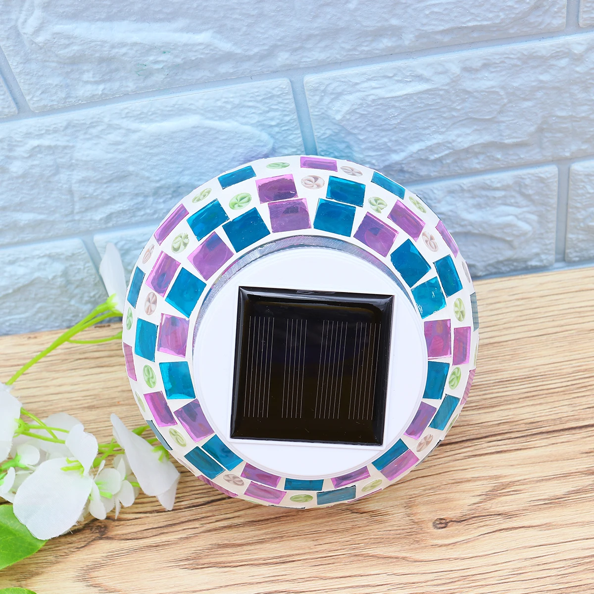 

Garden Light Solar Power Lights for Outdoors Lamp Powered Mosaic Glass Ball Jar