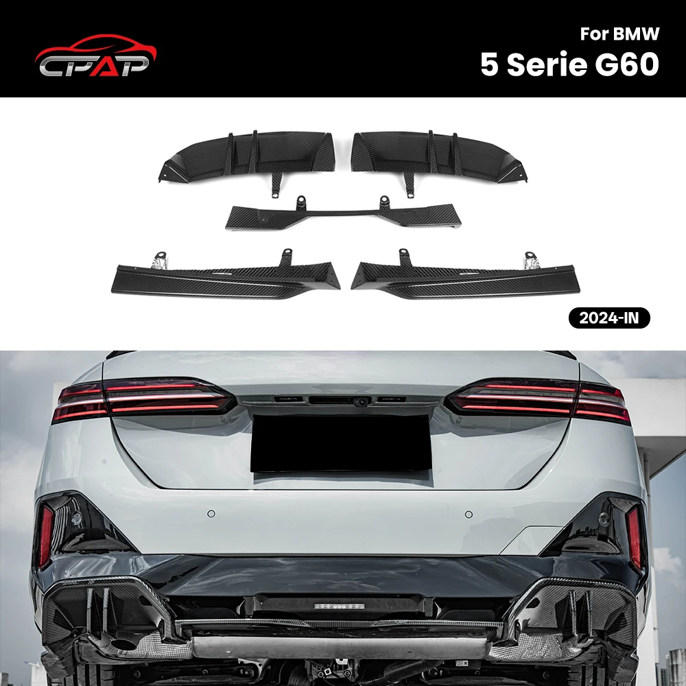 

Real Dry Carbon Fiber Rear Bumper Diffuser Lip Rear Splitter For BMW 5 Serie G60 2024-IN MP Style 5Pcs/Set