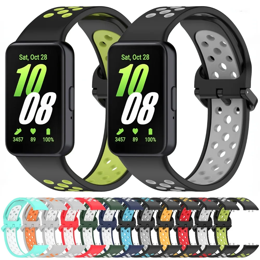 Two-color Silicone Strap for Samsung Galaxy Fit 3 Sport Watchband Correa for Samsung Galaxy Fit 3 Smart Replaceable Wristband