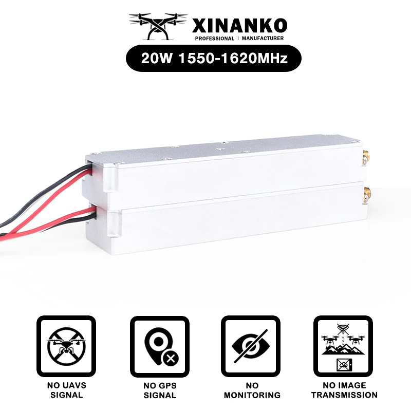 

20 Вт 1550-1620 МГц 1,5G GPS VCO источник сигнала Защита Модуль GaN БПЛА C-UAS FPV Система воздушной муки Передача против изображений