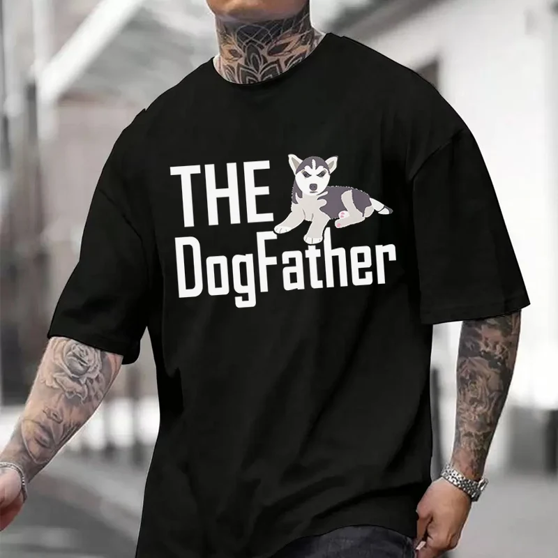 

Мужская футболка Dog Husky Father, повседневная одежда, высококачественная мужская хлопковая футболка с круглым вырезом и короткими рукавами, S-3xL