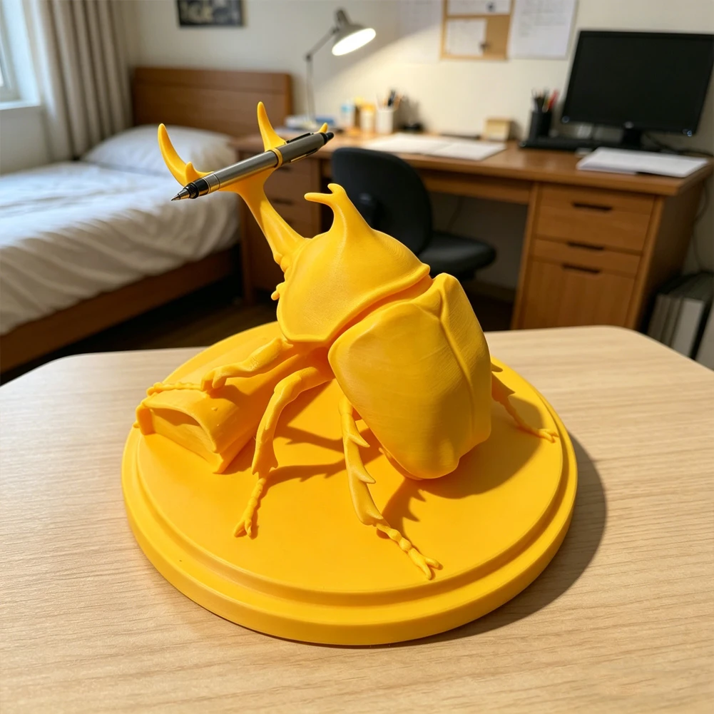 Creative Beetle Pen Holder Base Desk Stationery Organizer Stand Office Brush Marker Tray Pencil Rack School Ornament Decoration