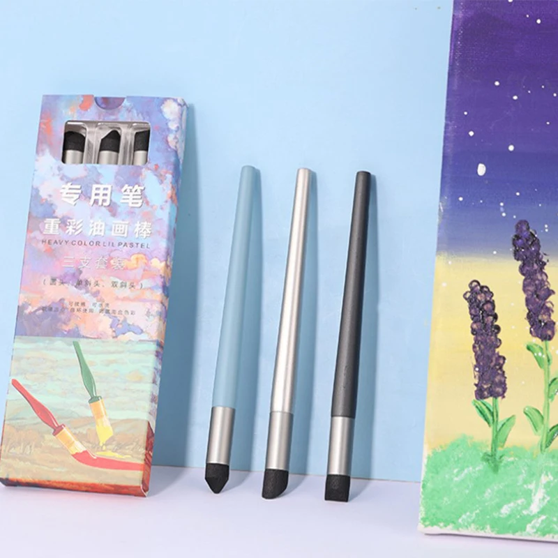 1/3Pcs Washable Sketch Rubbing Brushes Set Reusable Art Blenders Sponge Pen for Oil Painting Pastel Drawing Tools