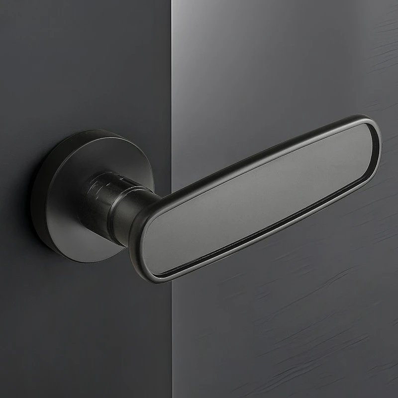 

Italian Minimalist Ecological Door Lock, Household Magnetic Door, Indoor Wooden Door Handle, Black Silent Magnetic Lock