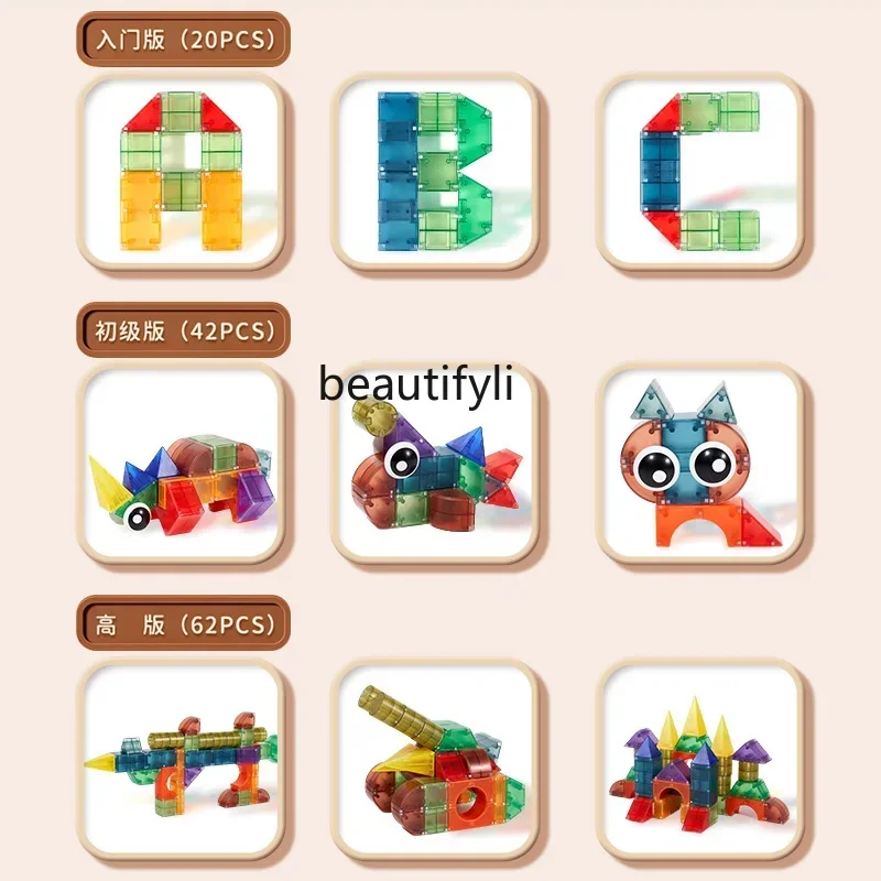 Früherziehungsspielzeug für Kinder, magnetischer Baustein, große Partikel, Kindermontage, Puzzle, Geschenk
