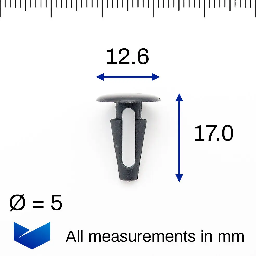 10x Rear Wheel Arch Lining and Mudguard Clips for some Mitsubishi L200 MB115492