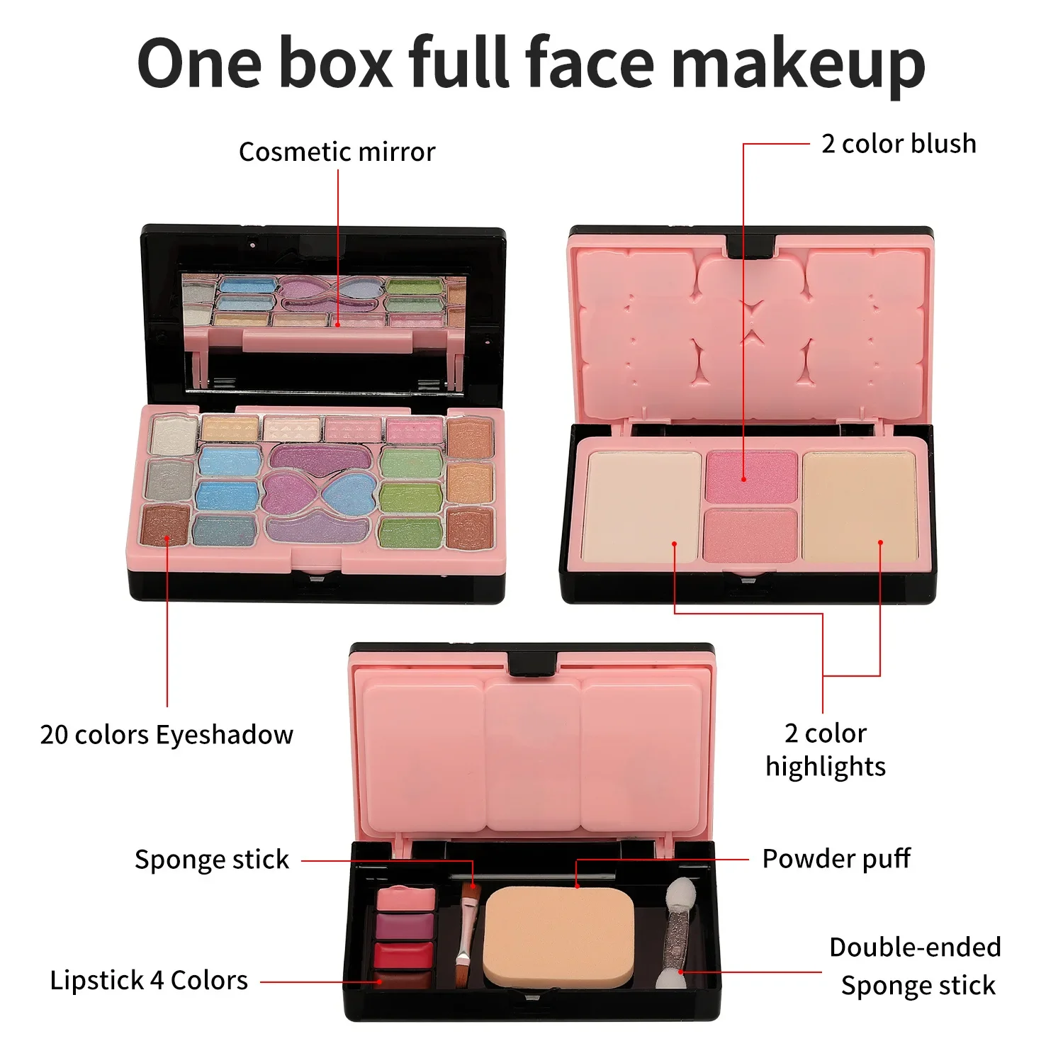 Makeup Gift Set for Women Full Kit All in One Box 28 Color Face Powder Eyeshadow Palette Lips Make up Brushe Highlighter Bronzer