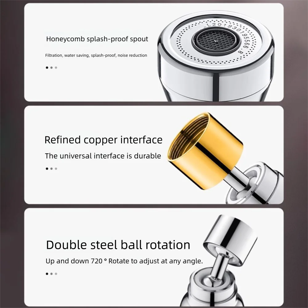 360° Rotate Kitchen Faucet Extender With Filter Function Splash Proof Faucet Bubbler Water Saving Universal