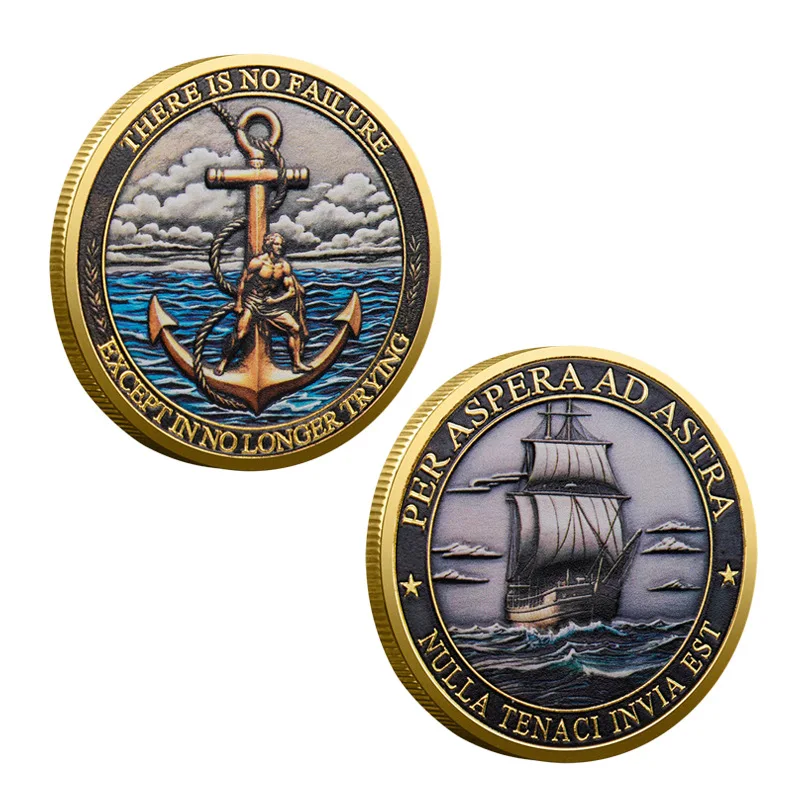 Sailor Commemorative Coin Sailing Sailboat Energy Coin Don't Say Die Anchor Brave Sailor Commemorative Coin good gifts