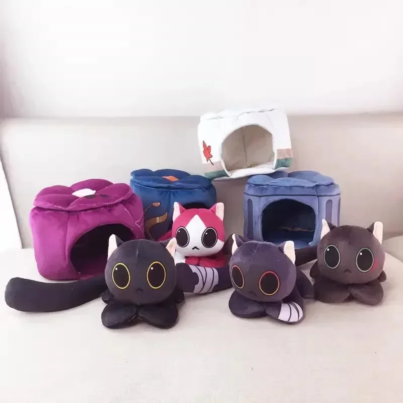 16cm Honkai: Star Rail Kawaii Cat Cake Collection Rail Dan Heng Blade Kafka Clara Stuffed Cat Nest Decor Pillow Gifts Game Toys