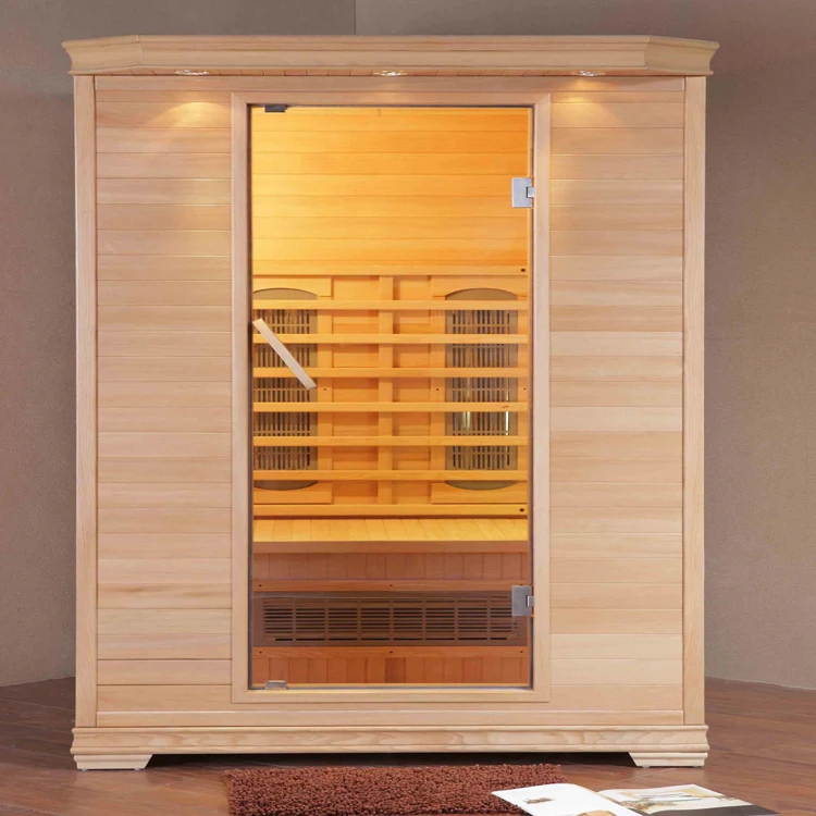 Sauna House Outdoor  Sauna Cabin Hemlock Dry Steam Sauna with Led Light