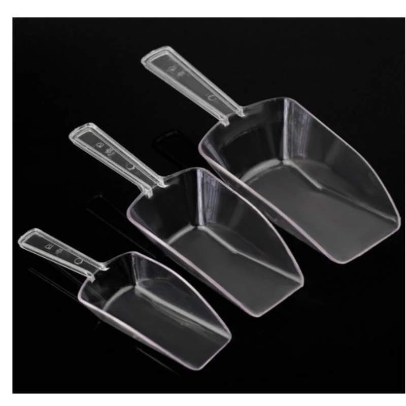 3 pçs bar buffet casamento favor festa gelo açúcar doces doces colheres de plástico transparente cozinha gadget sobremesa grão bens secos pá