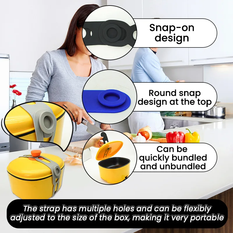 Reusable Universal Pot Lid Securing Strap Second Generation Fastening Band For Jar Container Cover Fixing