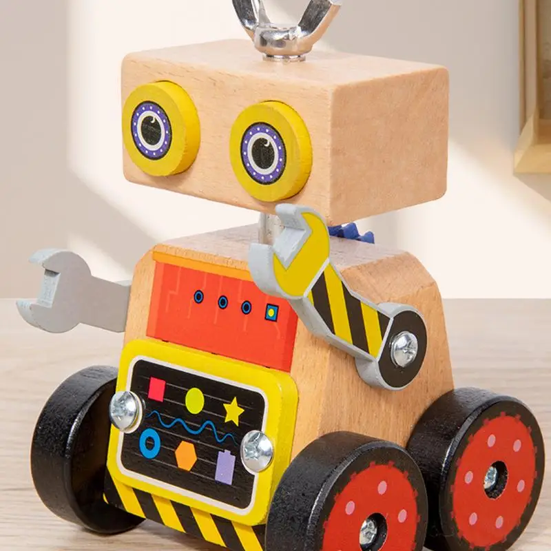 Creatief robotbouwspeelgoed voor kinderen Educatief houten robotmodel Onderwijs Leren Educatief houten robotassemblagemodel speelgoed