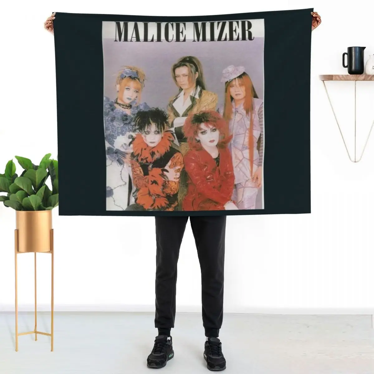 Malice Mizer Throw Blanket Furry Furrys cosplay anime Plush Blankets