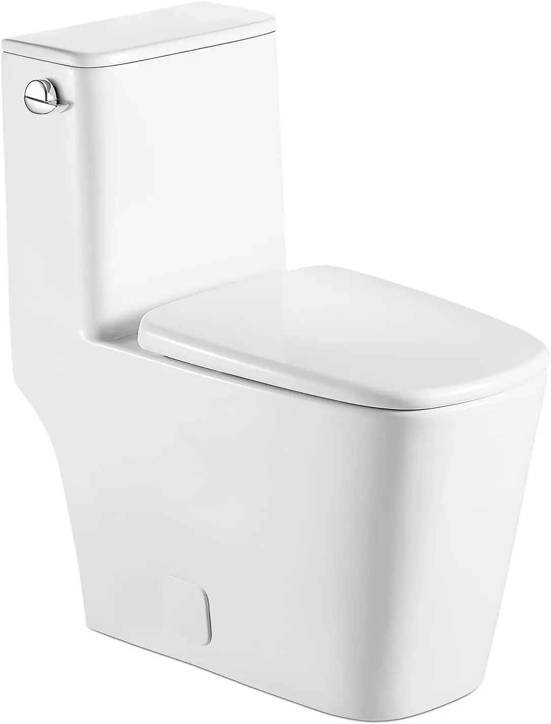 

One Piece Elongated Toilet with Side Lever Flush, Powerful Water-Saving 1.28 GPF, Sleek Design White Toilet Bowl, ADA Comfort He