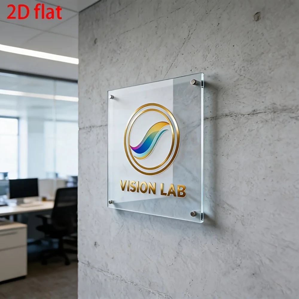 1pc Custom Acrylic Business Sign Personalized Logo Company Name Plaque Office Door Sign with 4 Standoff Screws for Indoor Use