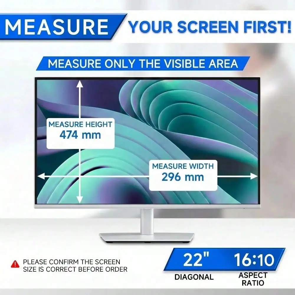 [2 Pack] 22 Inch Computer Privacy Screen for 16:10 Aspect Ratio, Eye Protecting Anti-glare Screen Privacy Protection