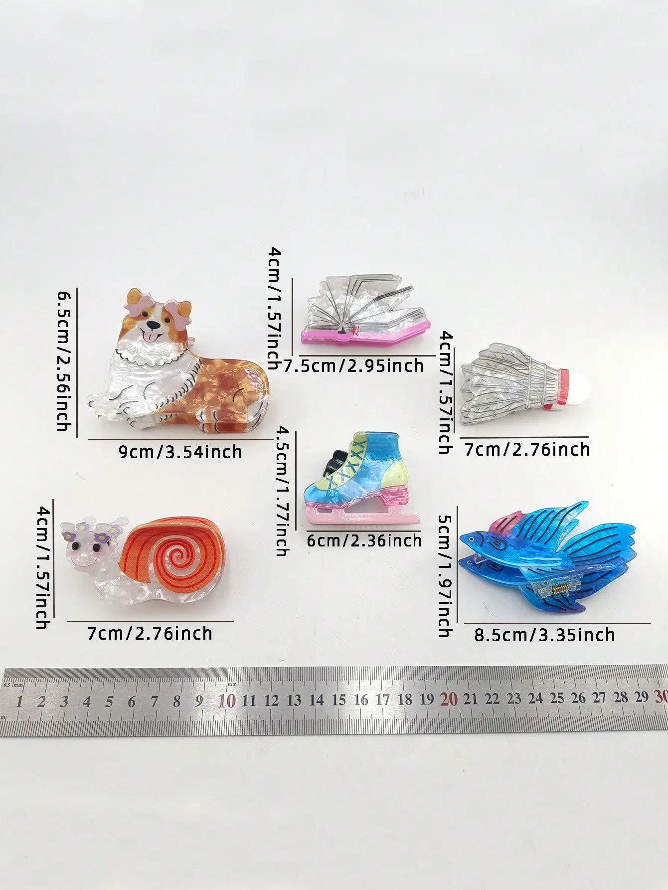 1pc Women Dopamine Acrylic Book Style Hair Claw Clip, Cute Cartoon Series Hair Accessory