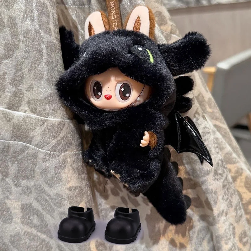 

Monster Doll Clothes Plush Toothless Costume For 1st 2nd 3rd Generation Standing Vinyl Doll Changing Set With Black Wings Shoes