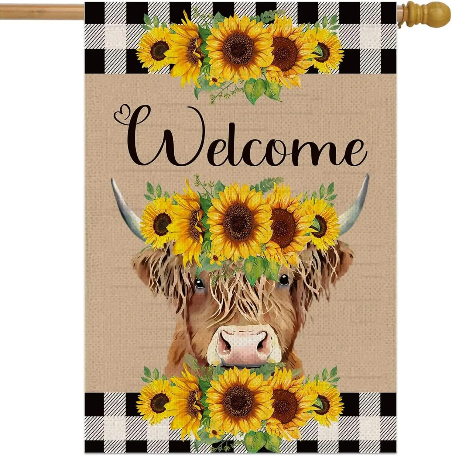 12x18 Inch Double Sided Garden Flag - Welcome Summer Sunflower Garden Flag - Seasonal Large Outdoor Yard Flags of Burlap - O SSL