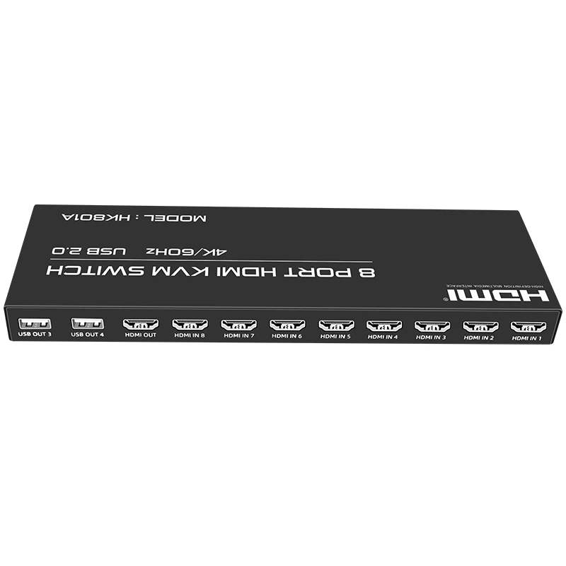 FJ-Gear Plug-and-Play 8 Port HD HDMI KVM Switch 4K@60Hz Manual With Infrared Controller 8-in-1 Out