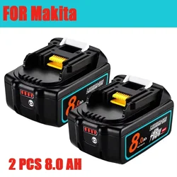 Upgraded 18V 6.0 8.0Ah Rechargeable Battery Replace for Makita Power Tools with LED Li-ion Replacement BL1860 1850 9A 6000mAh