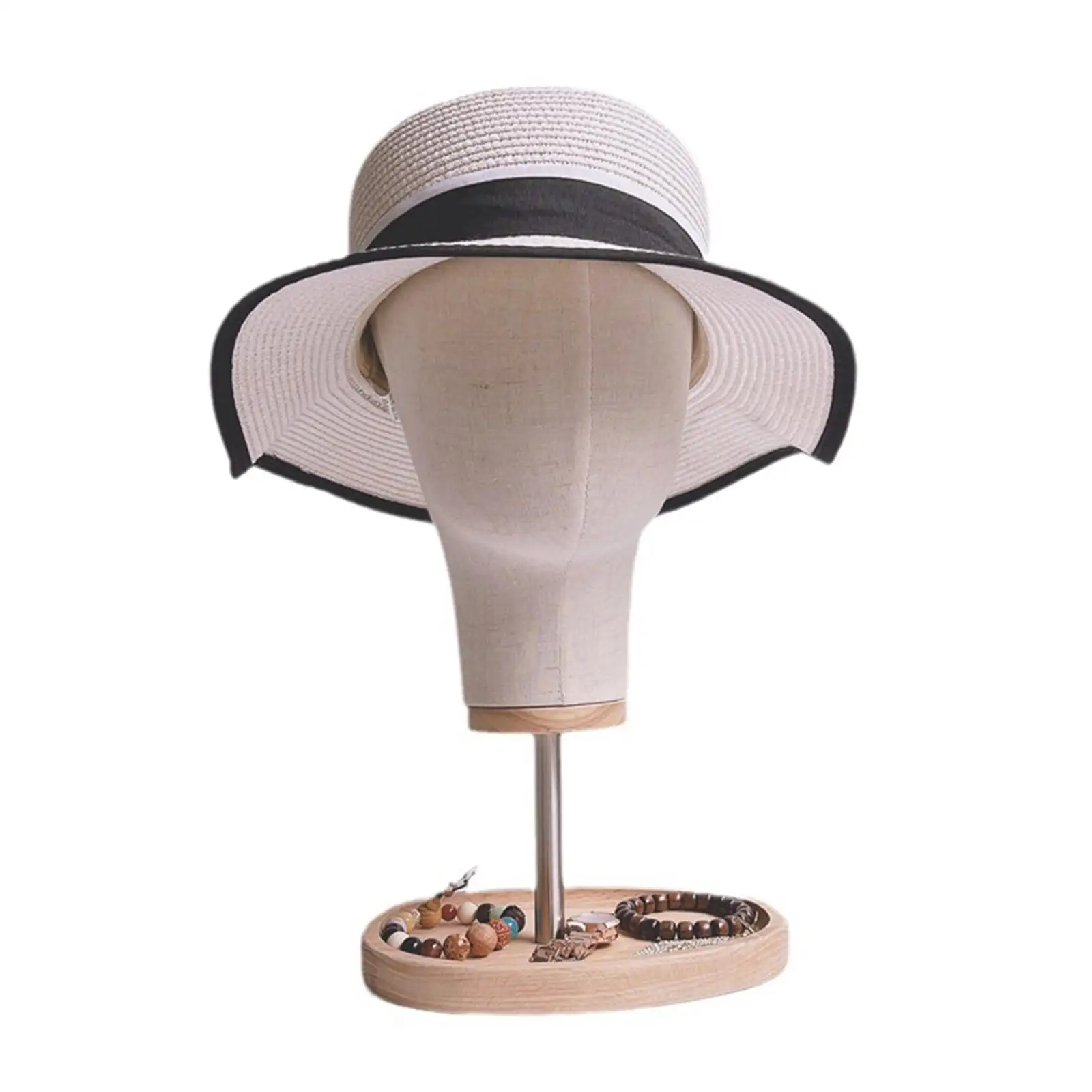 

Wig Display Head Hats Stand Holder with Wood Base Styling Drying Wig Making Hat Display Stand for Headwear Headphones Scarves