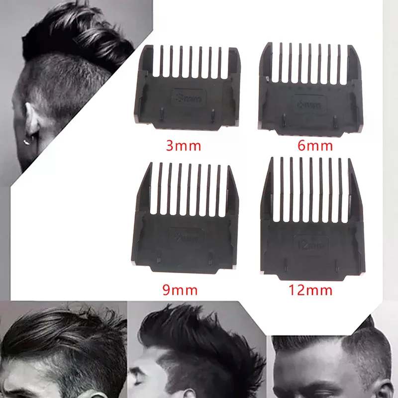 /ACR/4Pcs Universal Cut Clipper Limit Comb Guide Attachment Size Barber Replacement (3mm,6mm,9mm,12mm)