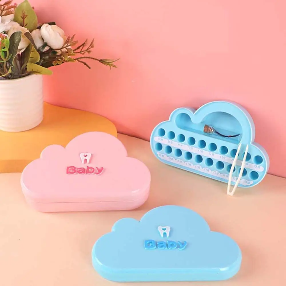 

Kids Cloud Shaped Tooth Collection Organizer Chinese Text Lanugo Bottle Tooth Storage Box Baby Tooth Box Milk Teeth Case