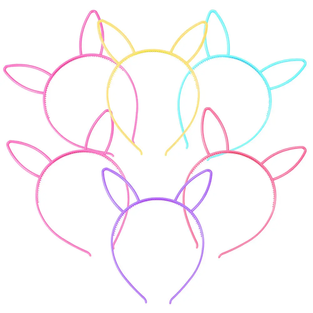 12Pcs Bunny Ears Headband Assorted Colors Funny Party Hairband Rabbit Ear Costume Headwear Accessory