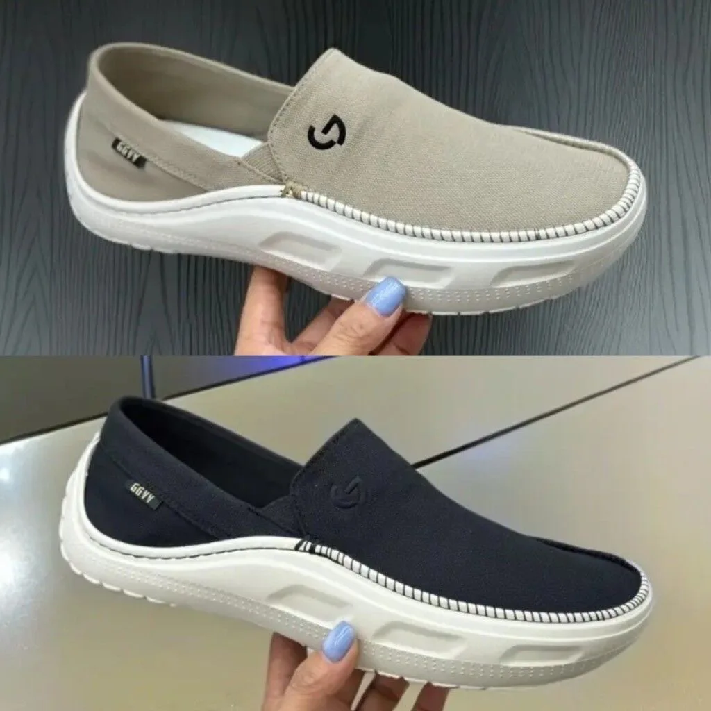 Man Footwear Sandals Summer Canvas Solid Colour Slippers Flat Outdoor Anti Slip on Slippers Men's Beach Shoes Loafers Sneakers 7