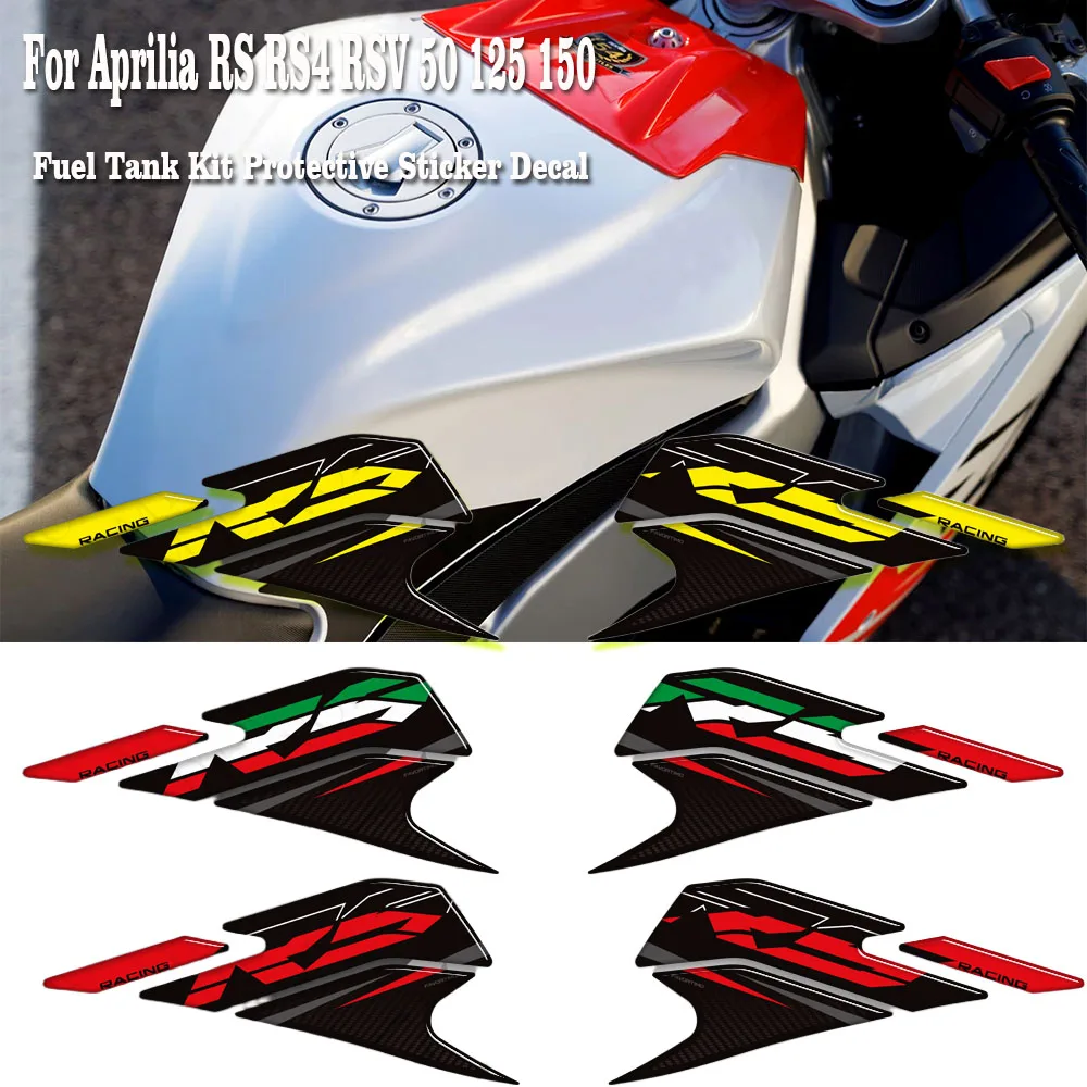 

New For Aprilia RS RS4 RSV 50 125 150 GP 1000 R Factory Tank Pad Bike Cap Grips Gas Fuel Kit Knee Stickers Decals Protection