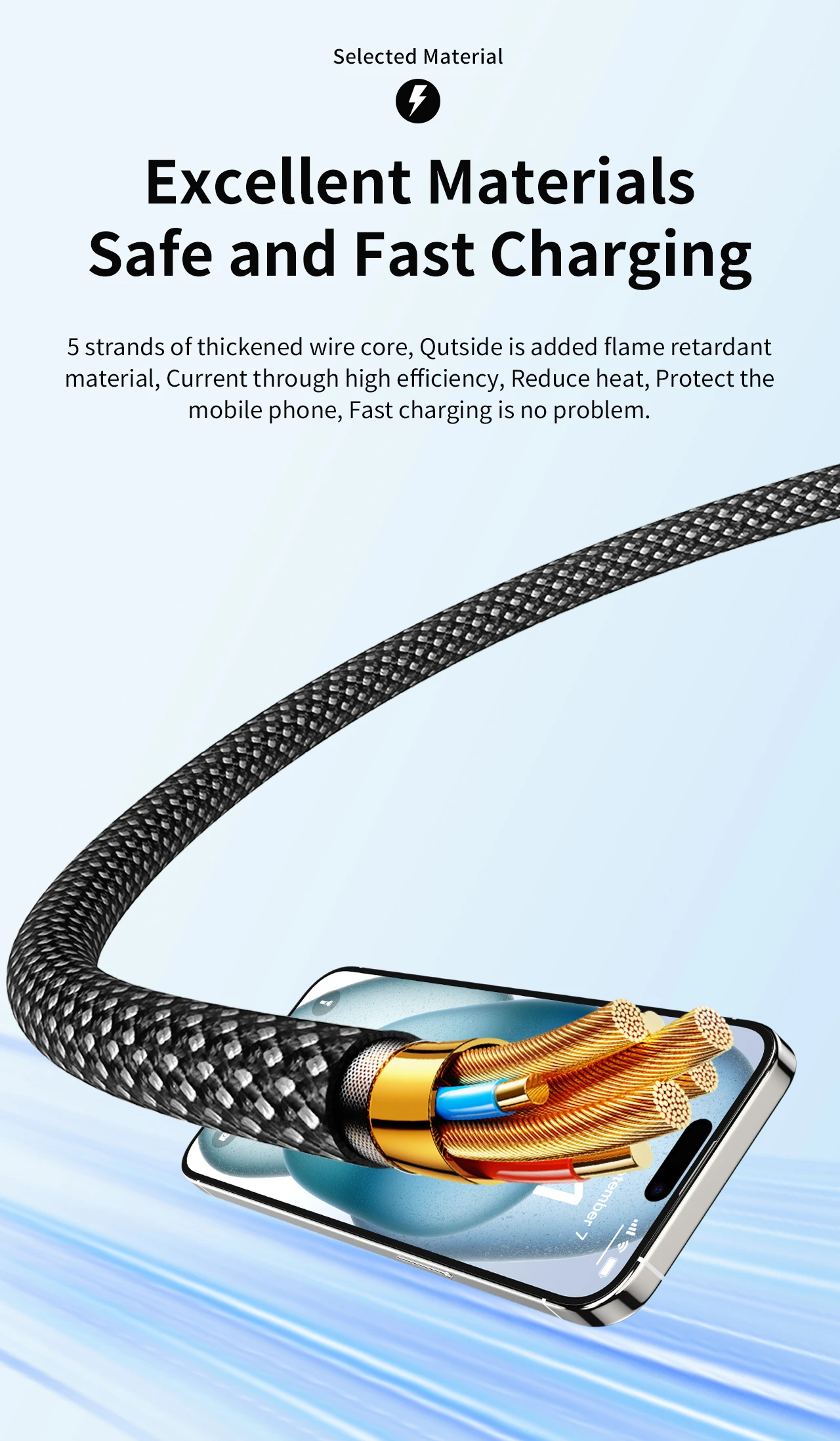 Magnetisches USB-C-Kabel, Schnellladekabel Typ C zu USB-C für iPhone 17 16 15, Samsung, Lightning-Kabel, Datenkabel – Detail 7