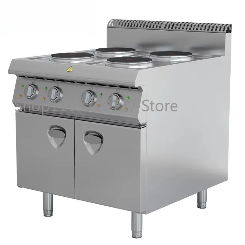 Floor-to-ceiling 4 Burners Circular Plate Cooking Stove Commercial Electric Stove 4 Burners with Cabinet