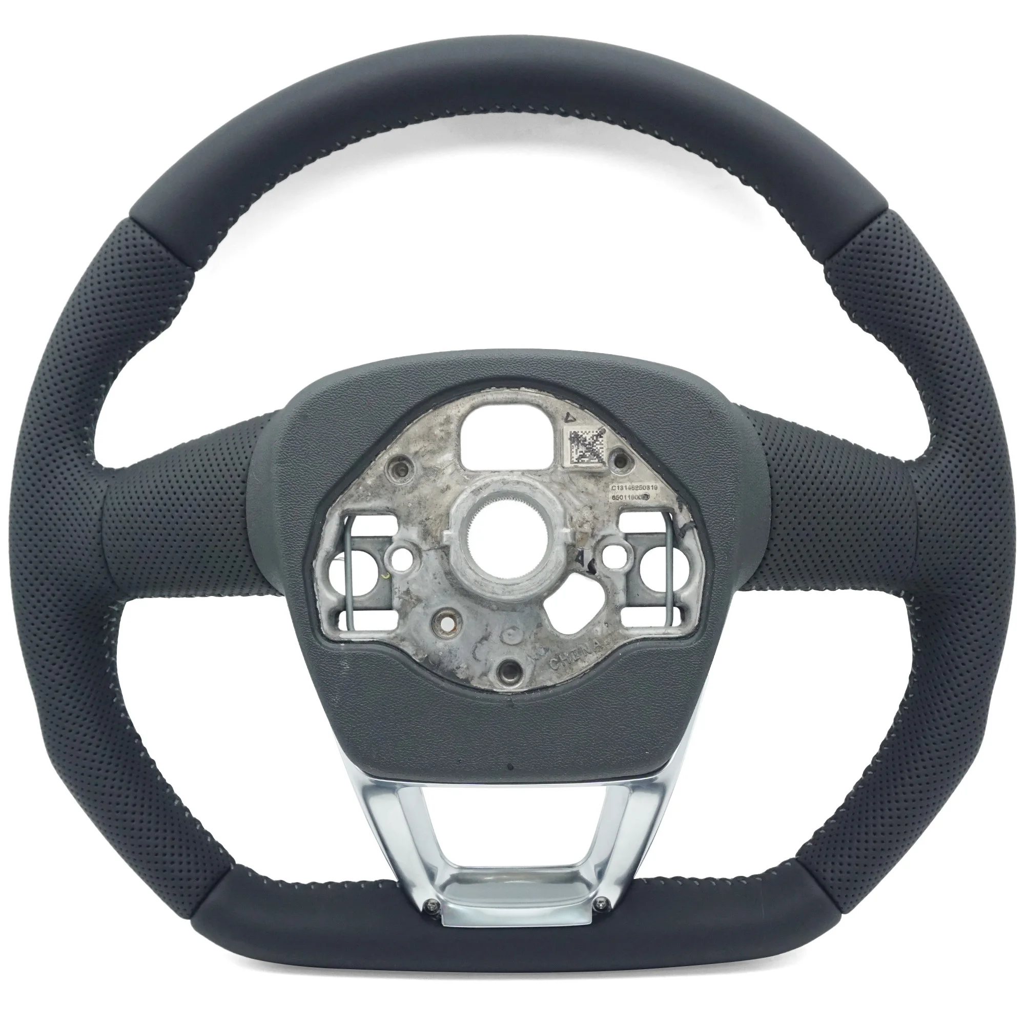 For Audi Q3 F3 Full leather perforated flat bottomed steering wheel