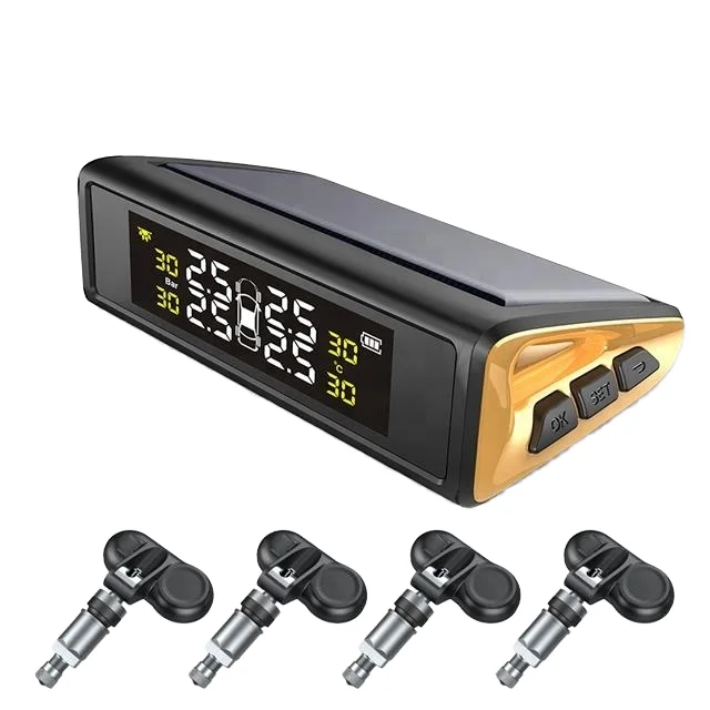 

High Quality Digital Wireless Solar 12V DC TPMS Car Tire Pressure Alarm System with External Sensor