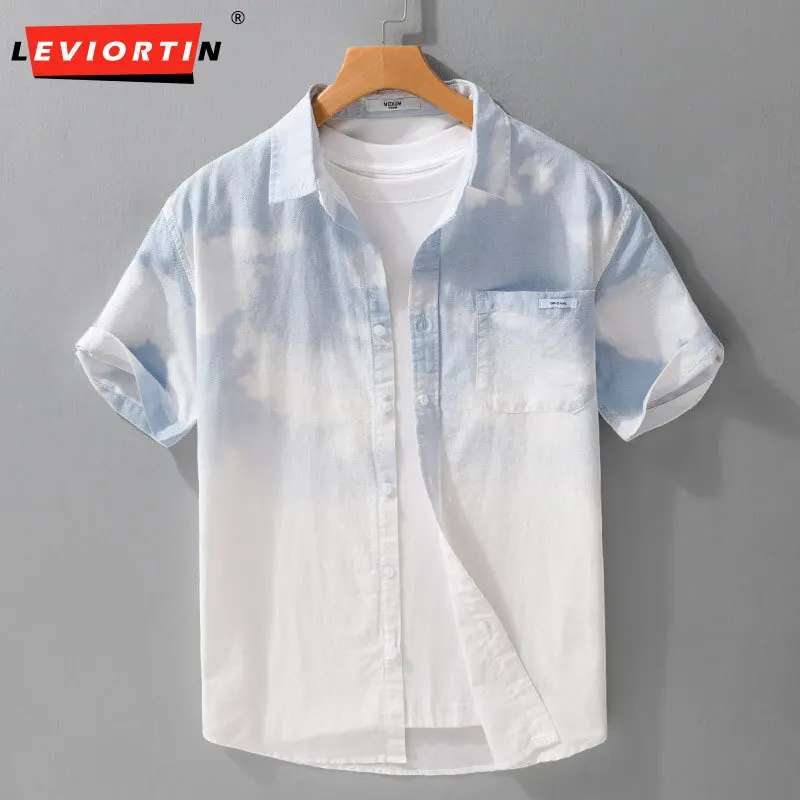 Men's trendy versatile short sleeved shirt with comfortable and breathable texture, exquisite pocket design, beach casual shirt