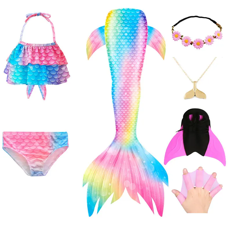 Schwimmen Meerjungfrau Schwanz Für Mädchen Kinder Strand Kleid Pool Schwimmen Anzug Mit Monofin Hand Fin Meerjungfrau Cosplay Anime Kostüm