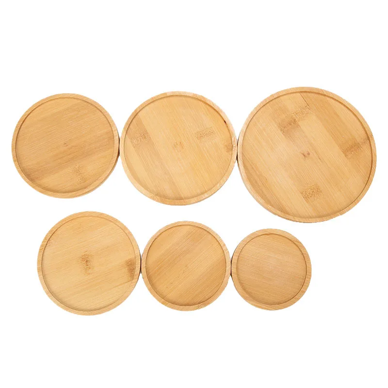 14 Style Round Square Flower Pots Planter Bamboo Tray Wood Gardening Supply Holder Home Decor Anti-Fade Simple Elegant Design