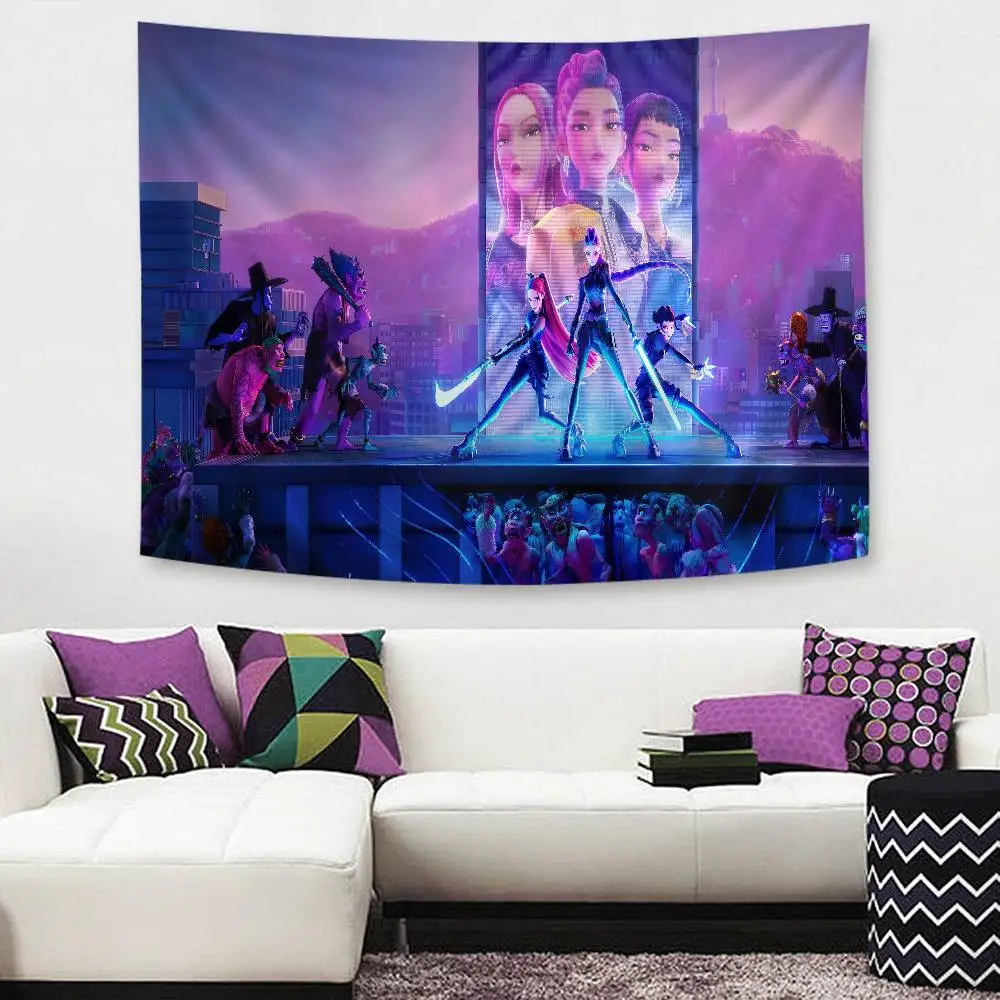 Kpop D-Demon H-Hunters Chart Tapestry Art Science Fiction Room Home Decor Cheap Hippie Wall Hanging