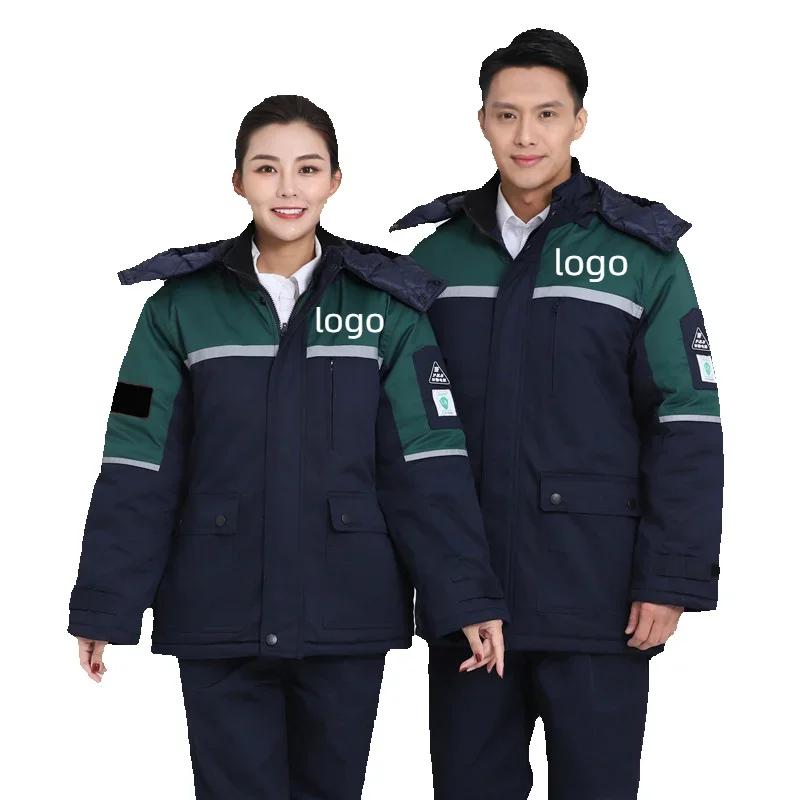 Outdoor inverno ispessimento officina abbigliamento da lavoro cappotto da uomo personalizzato nome stampa Logo pittore fabbrica stazione di servizio giacca Top