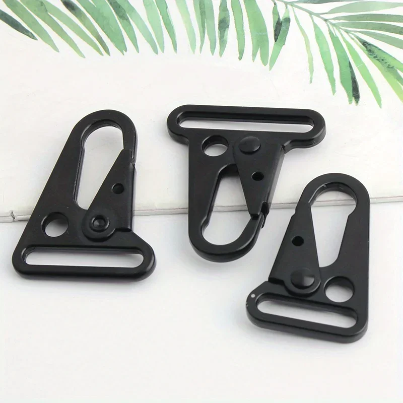 2PCS thickened black keychain zinc alloy buckle metal carabiner clips hooks for paracord sling outdoors backpack
