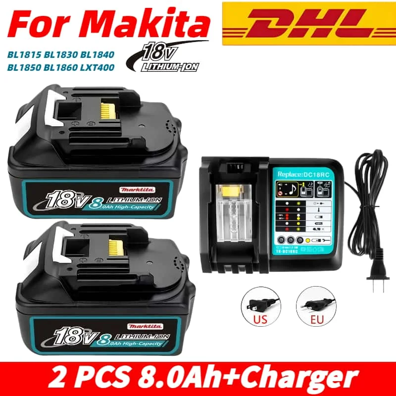 

100% compatible for Makita 12.0Ah for Makita 18V Battery BL1830B BL1850B BL1850 BL1840 BL1860 BL1815 Replacement Lithium Battery